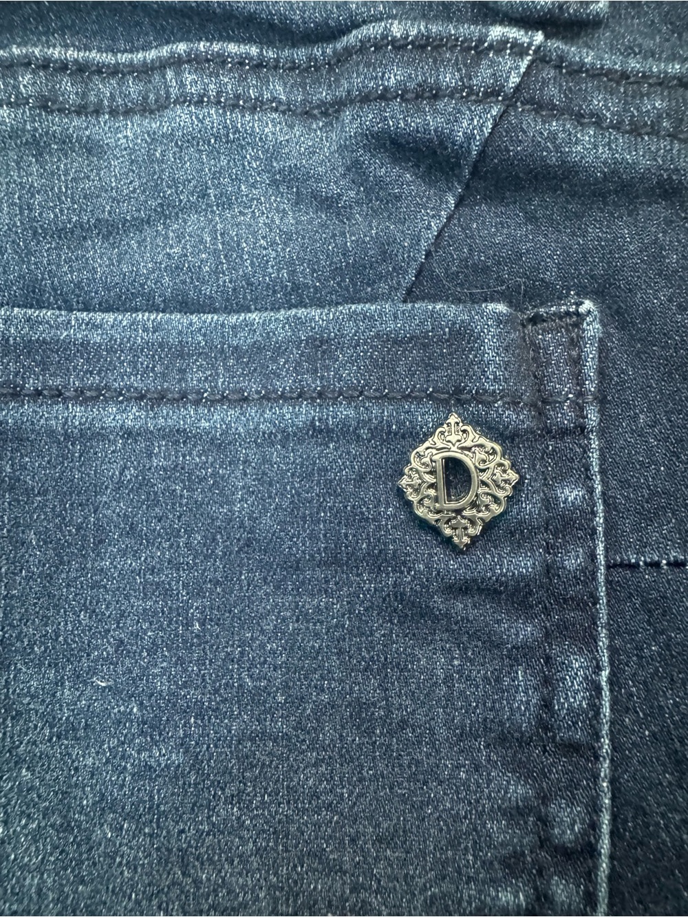 Democracy Dark Blue Distressed Ankle Jeans - Picture 5 of 8
